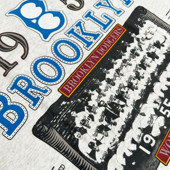 Vintage Long Gone Cooperstown Collection 1955 Brooklyn Dodgers Shirt - Picture 5 of 10